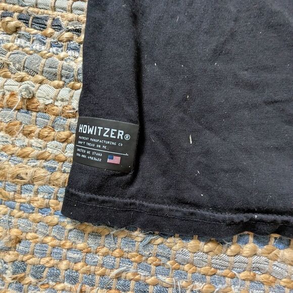 Howitzer Graphic T-Shirt XL Black Paint Splatter Skull Tee Thrashed Distressed - Picture 3 of 9